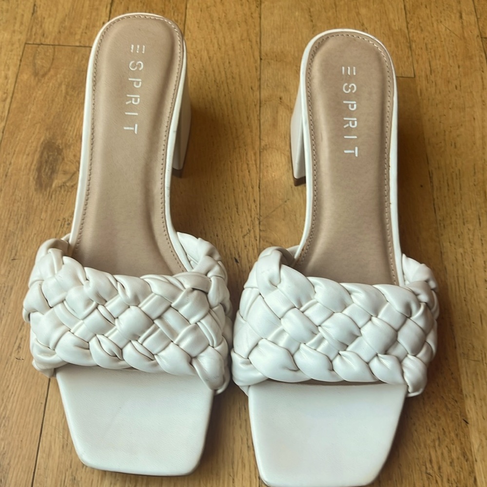 ESPRIT "THE JESSIE" VEGAN LEATHER BRAIDED SLIDE ON SANDALS Sz 9.5
